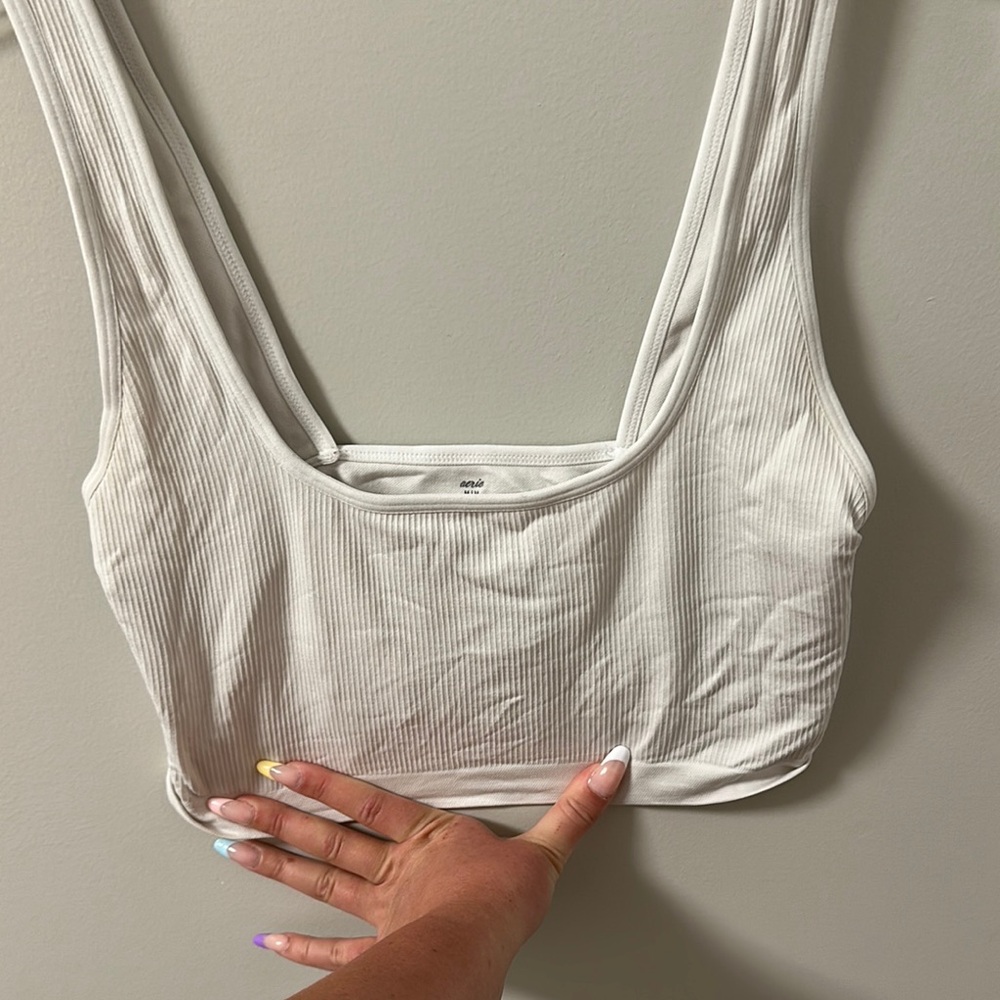 White Ribbed Crop Top